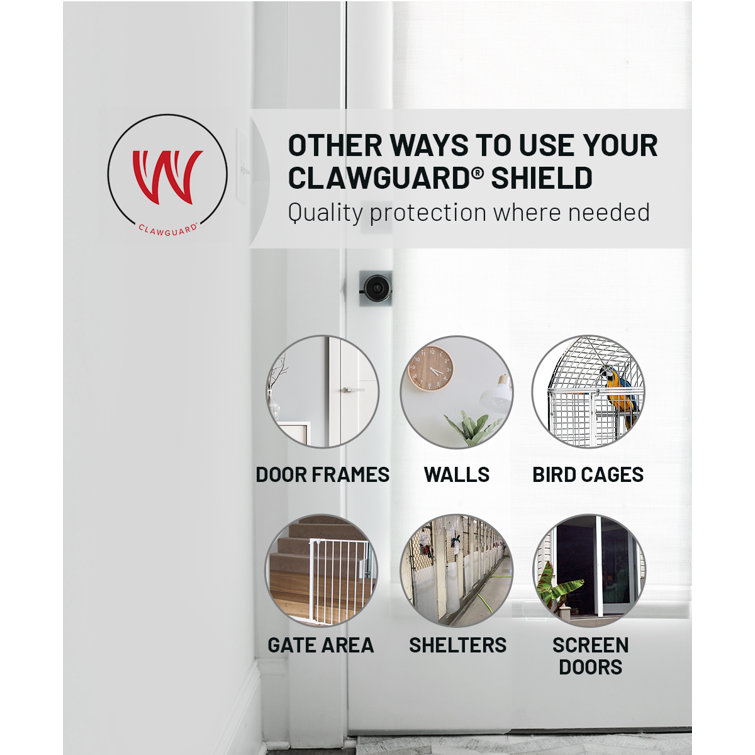 Door shield protection from pet outlet scratches